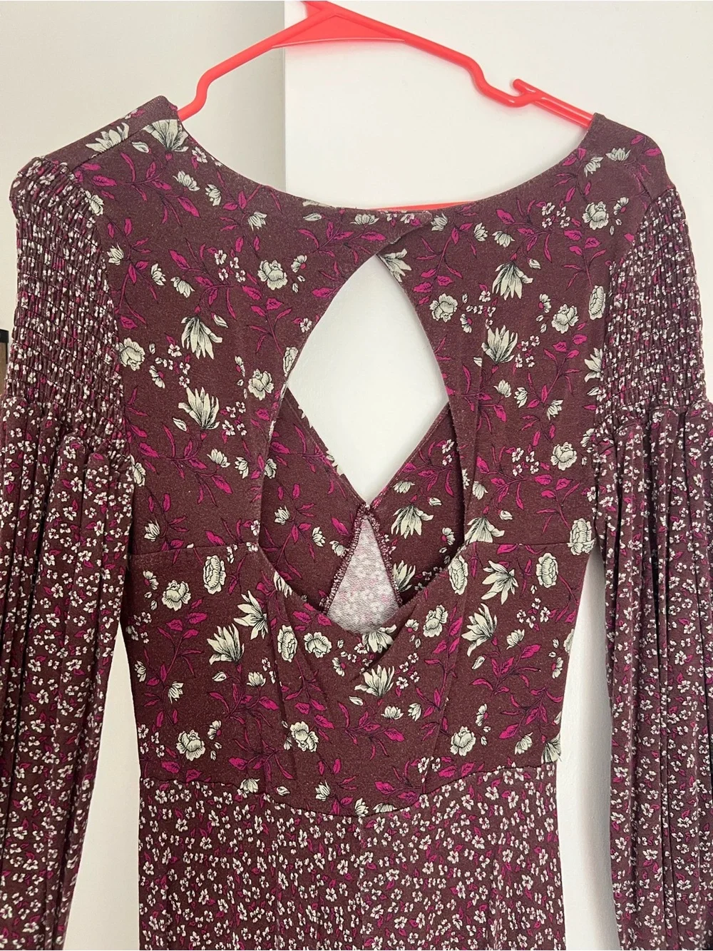 Free People Burgundy Floral Maxi Dress